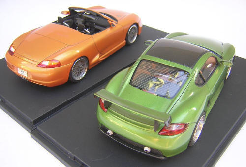 Porsche Cayman GT and the Boxster from Fujimi and Tamiya kits 1/24